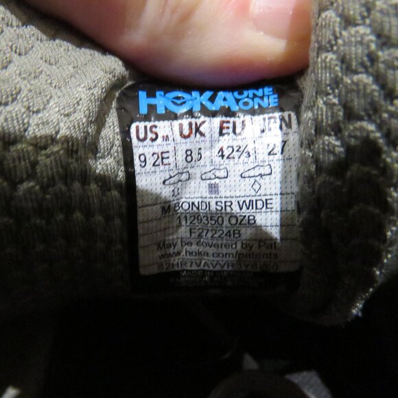 HOKA Bondi SR Road Running Sneakers Shoes in Olive Haze Leather Active Trail 9 - Picture 14 of 14